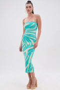 MALIBU DREAMIN PRINTED KNIT MIDI DRESS