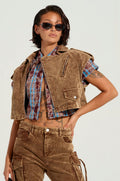 GIVE ME A REASON CORDUROY TOP IN BROWN
