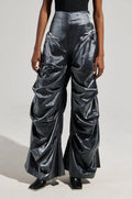 BELLA SATIN HIGH RISE TROUSER IN GREY