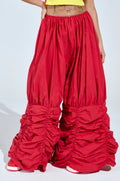 WIDE LEG SCRUNCHED HEM PANTS