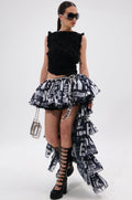 CRAZY FOR YOU HIGH LOW GRAPHIC SKIRT