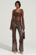 STARLIGHT FAUX LEATHER & LACE PANT