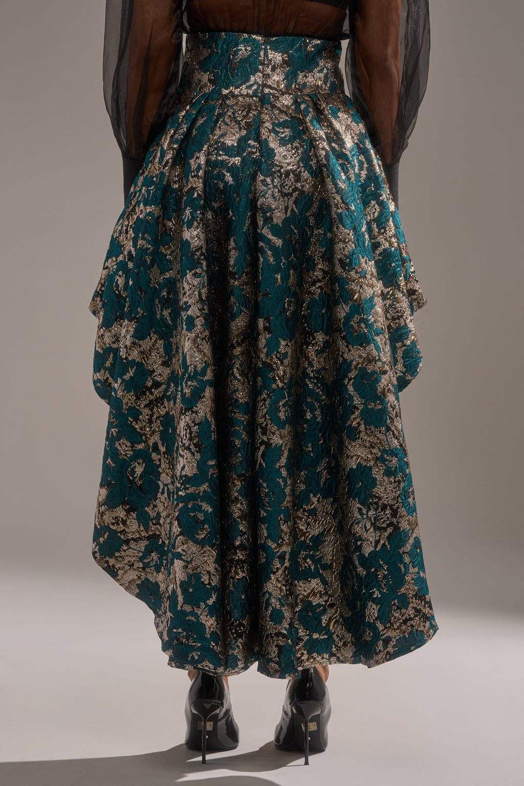 GLORIOUS DAYS BROCADE HIGH LOW SKIRT