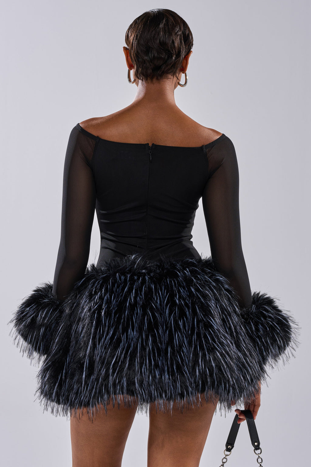 KELYN CALLED FUR MINI DRESS