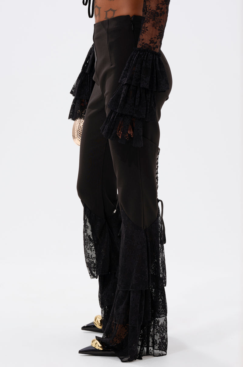 LOOKS AND FEELS GOOD LACE FLARE LEGGING