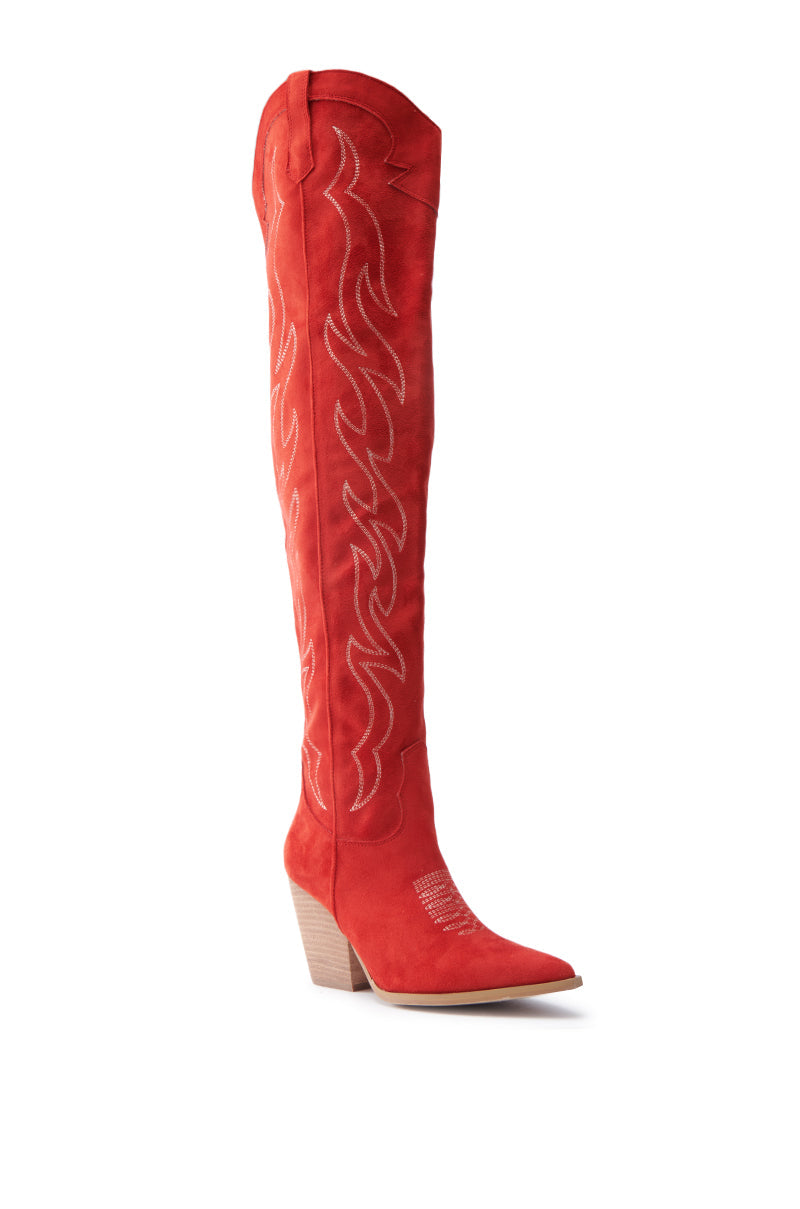 ABBY RED HIGH SHAFT WESTERN BOOT