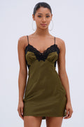 LET'S GET OUT OF HERE SATIN MINI DRESS