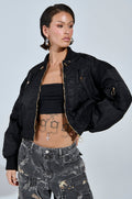 LUCKY ME ASYMMETRICAL BOMBER IN BLACK