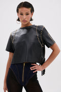 ROCKSTAR STUDDED FRINGE TOP