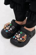 AZALEA WANG EVERETT BLACK MULTI STONE GOLD CHAIN FLAT