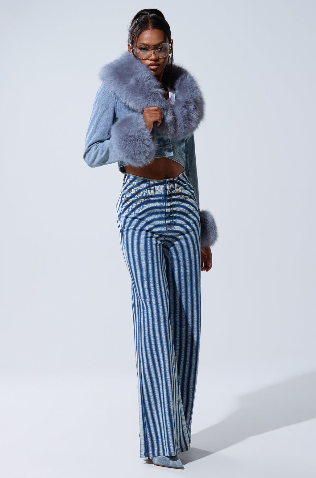 GISELE CROP DENIM BLAZER