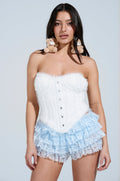 FEELS RIGHT FLUFFY TRIM CORSET TOP