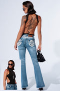 BUTTERFLY EFFECT SLEEVELESS KNIT BODYSUIT