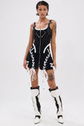 WRAPPED UP DENIM SKIRT WITH LACE UP
