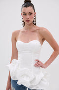 THE MORE YOU KNOW RUFFLE DETAIL CORSET TOP