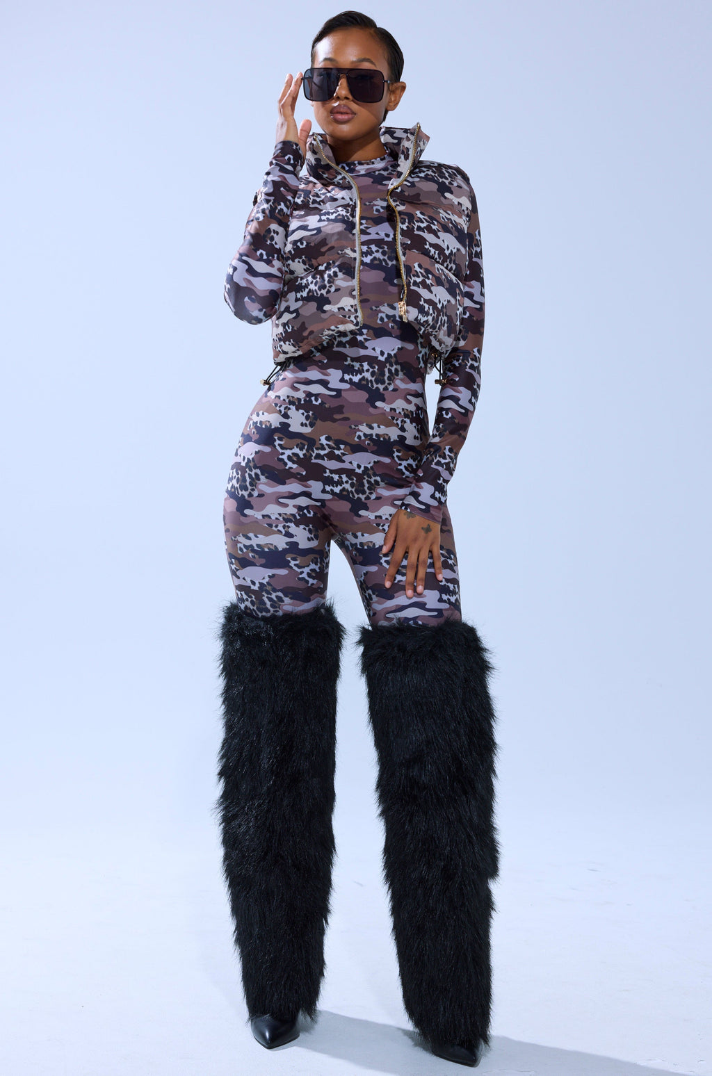 CAMO CHEETAH PRINT PLAYSUIT
