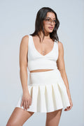PAXTON SUPERLUXE SLEEVELESS LONGLINE BRALETTE IN WHITE
