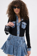 JULIETTE KNIT DENIM MINI DRESS