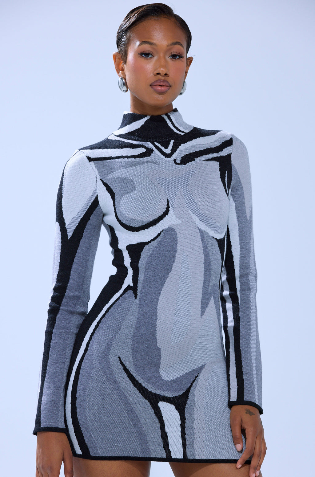 A LIGHT SERVE PRINTED MINI DRESS