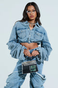 STACKED SLEEVE DENIM JACKET