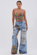 THOUGHT I KNEW YOU RELAXED DENIM WITH BROCADE