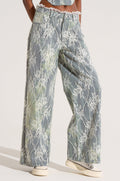 VERONICA FLORAL LACE WIDE LEG DENIM