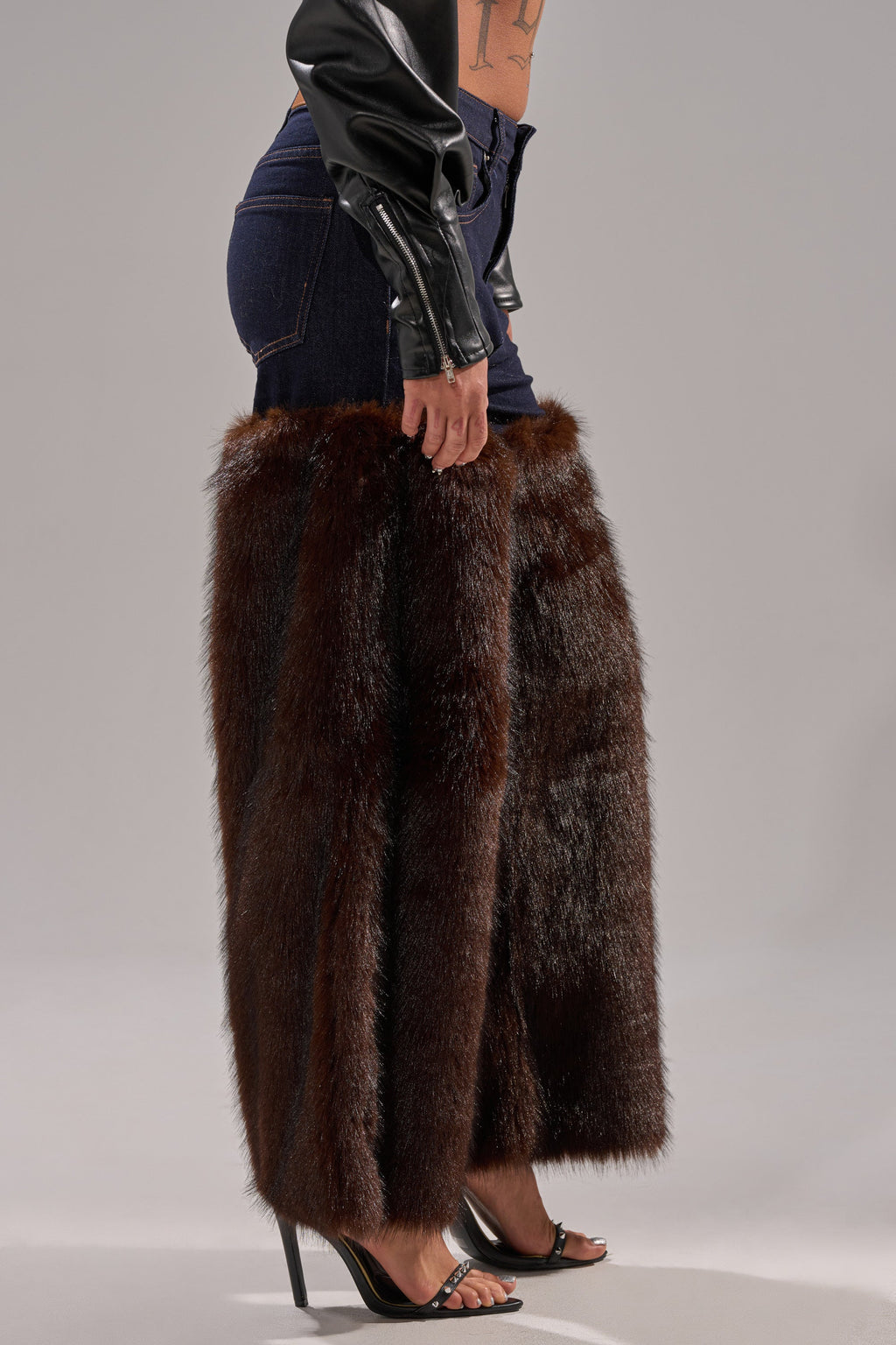 BOOTS WITH THE FUR WIDE LEG DENIM
