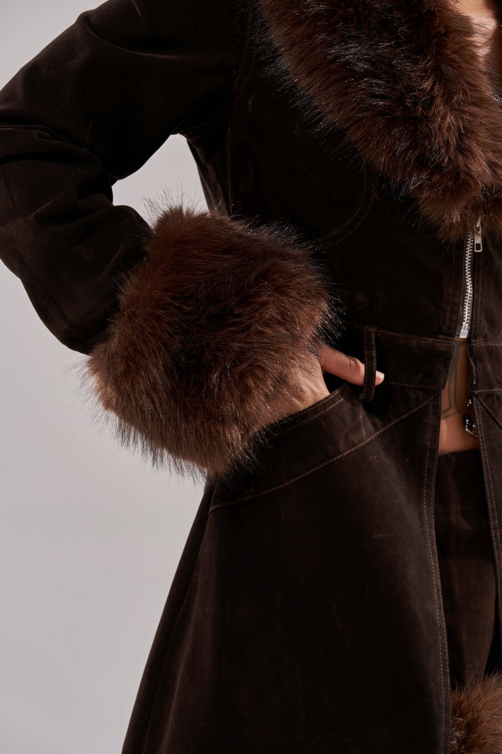 WILD SIDE VELVET DENIM TRENCH