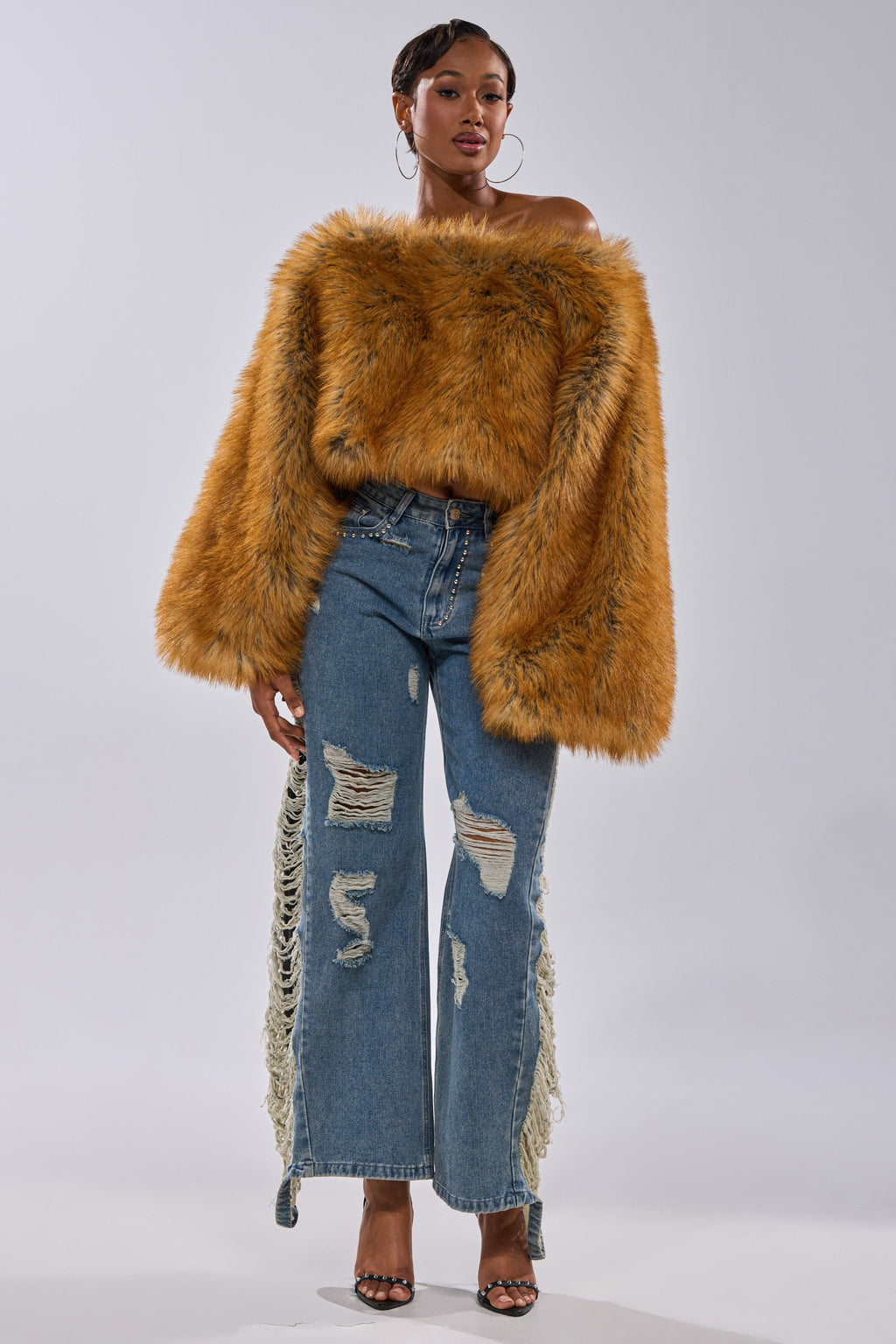 SNOW DAY FAUX FUR SWEATER