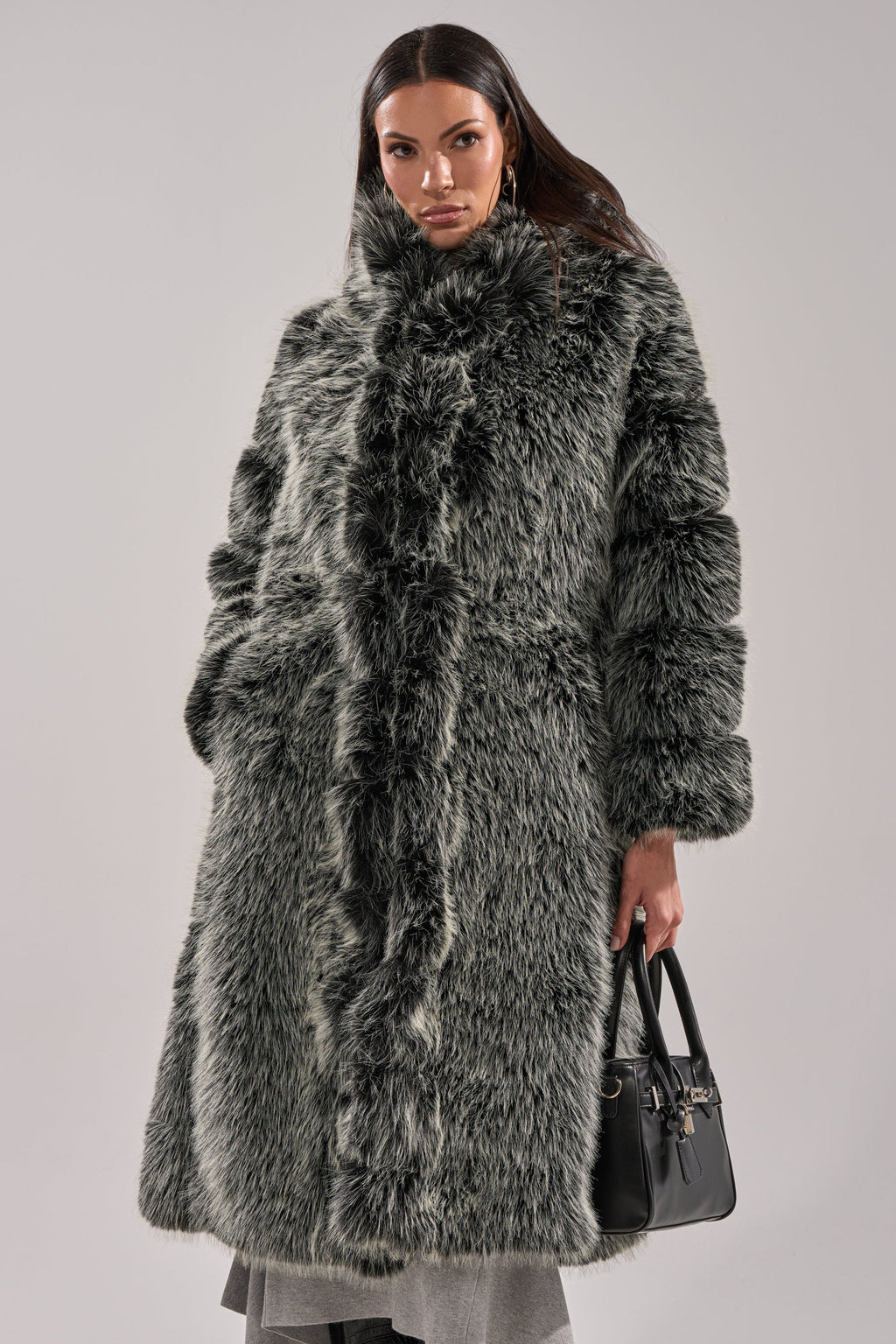SNOW BUNNY HOODED FAUX FUR COAT