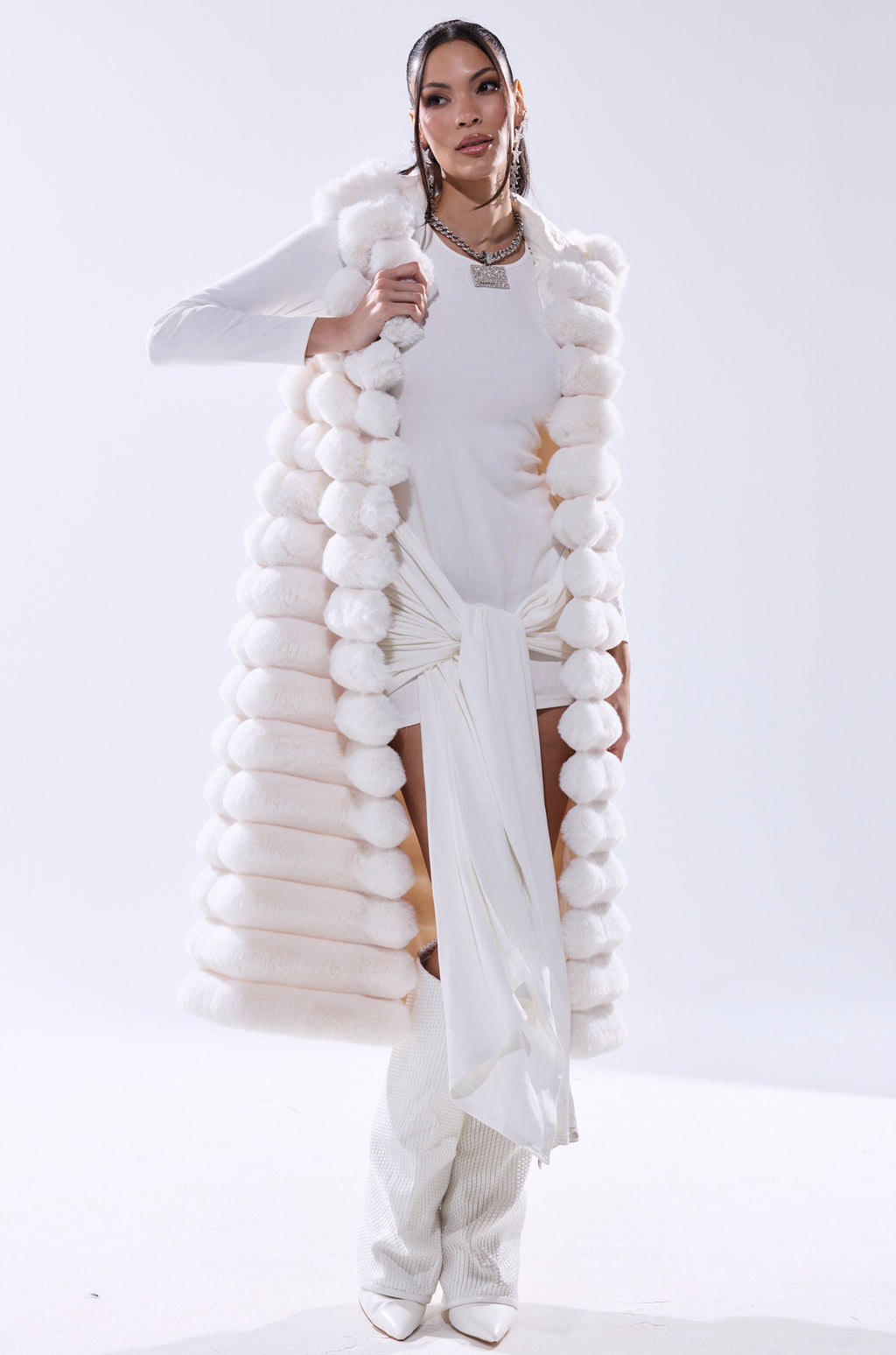 POPPY FAUX FUR HOODED VEST