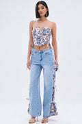 SEASONAL AWAKENING BROCADE PATCH DENIM JEANS