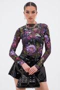 ANOTHER ROSE LONG SLEEVE MESH TOP