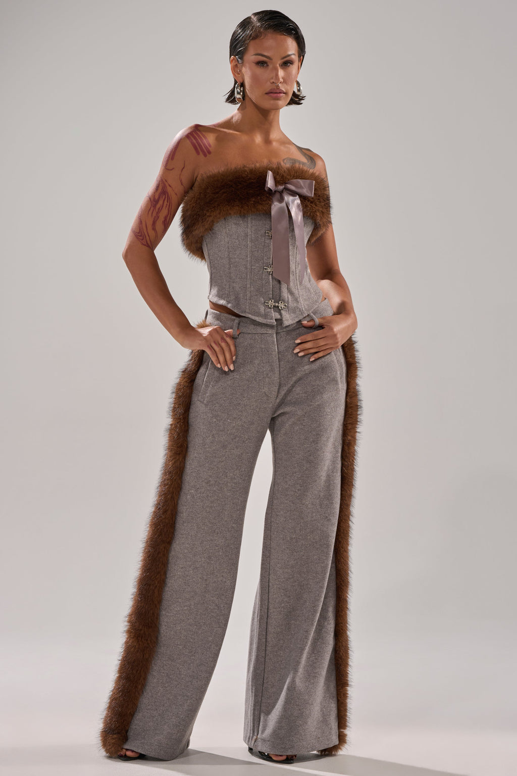 HALLE FUR TRIM CORSET
