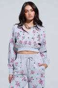 GARDEN PARTY RHINESTONE BUTTON UP TOP