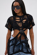 SHREDDED OVERSIZED SHORT SLEEVE TEE