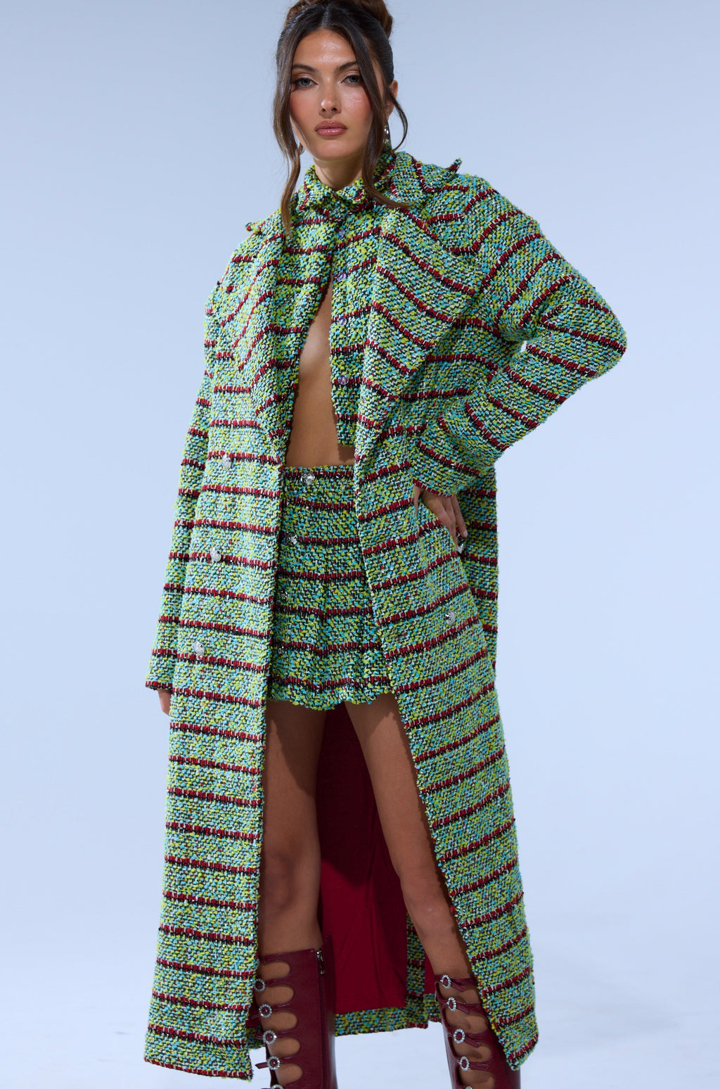 IT'S GIVING LUCK TWEED TRENCH
