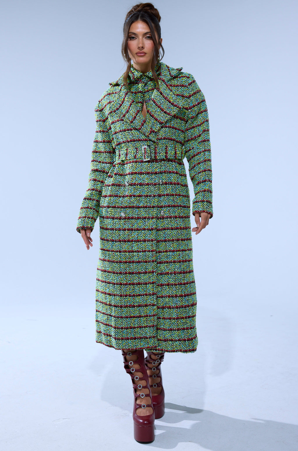 IT'S GIVING LUCK TWEED TRENCH