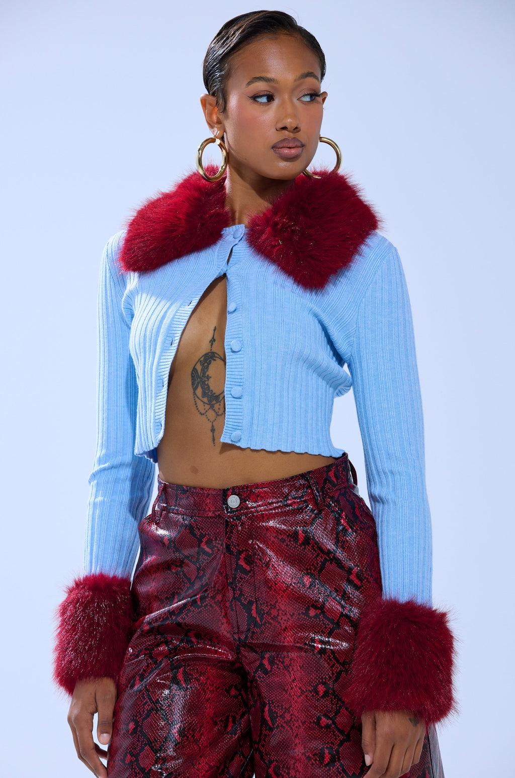EXTRA IS MY MIDDLE NAME CARDIGAN WITH FUR