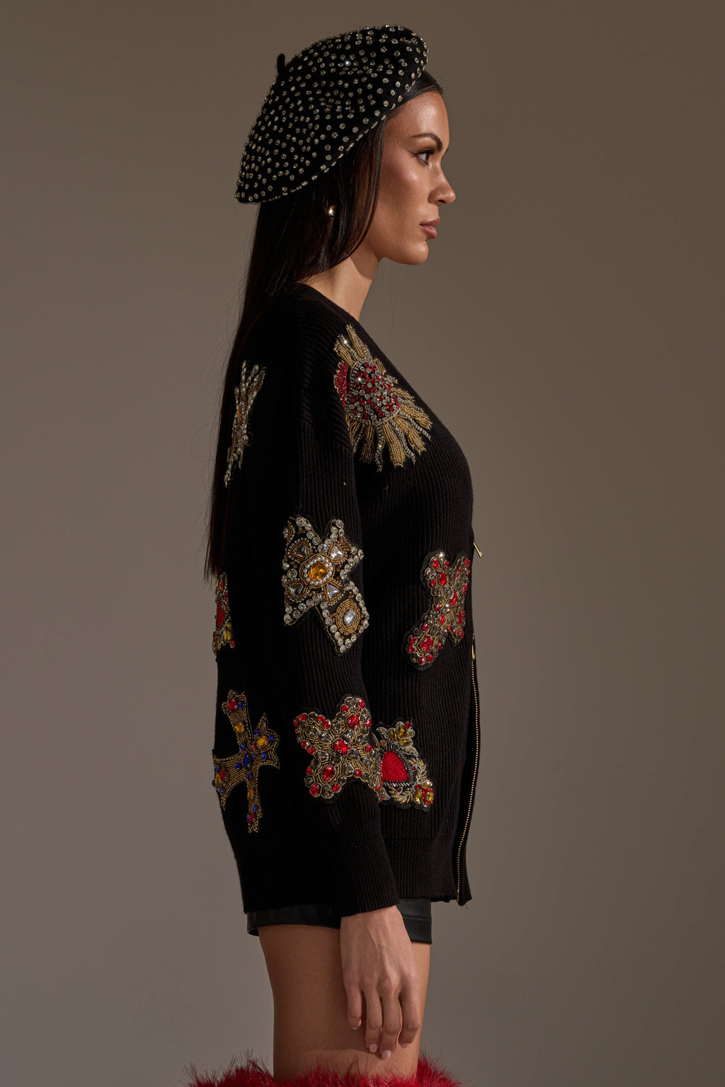 FEELING EXTRA EMBELLISHED SWEATER