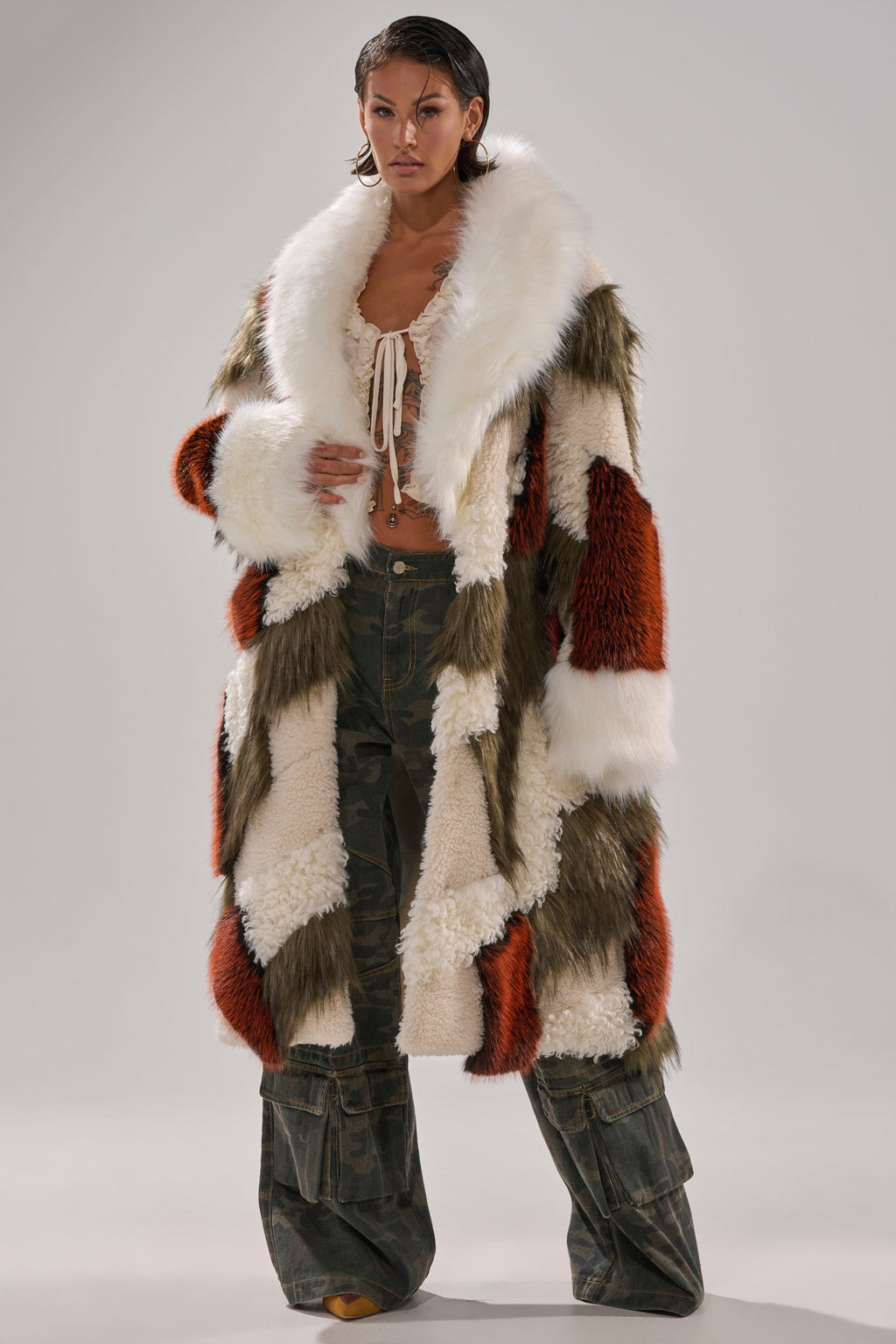 FLEUR PATCHWORK FAUX FUR