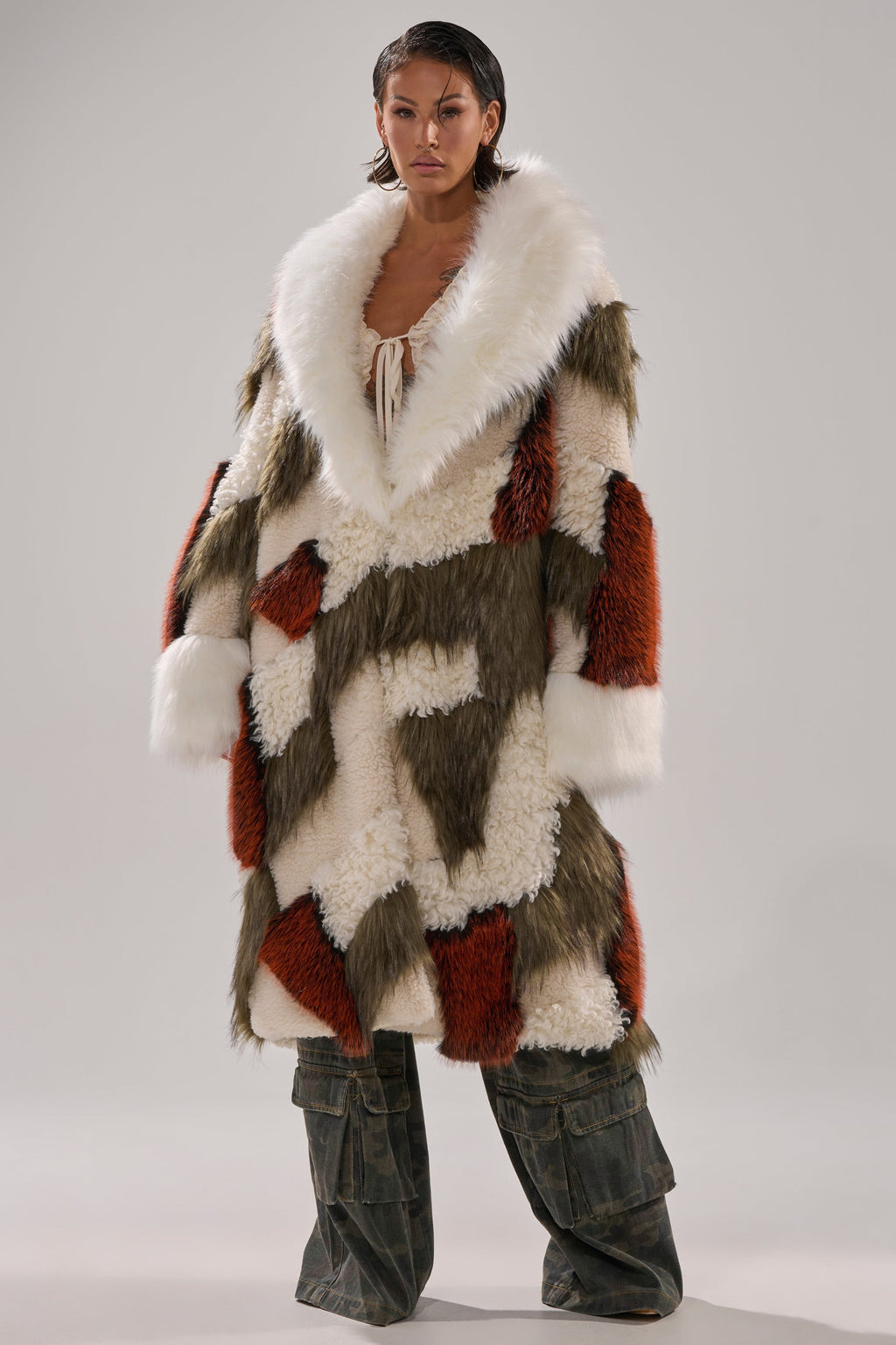 FLEUR PATCHWORK FAUX FUR