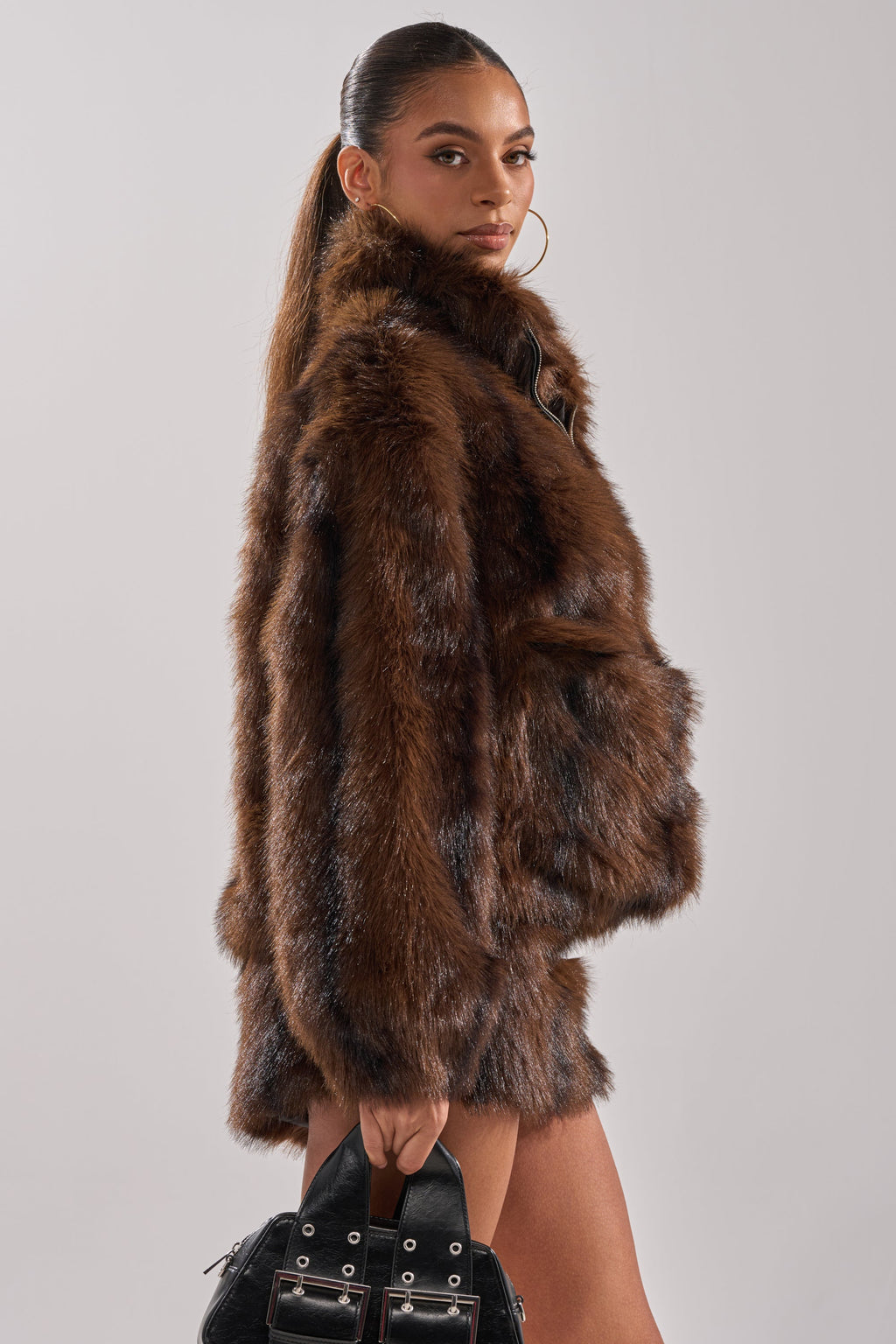 COZY VIBES QUARTER ZIP FUR SWEATSHIRT