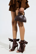 AZALEA WANG KLARICE BROWN OPEN TOE BOOTIE