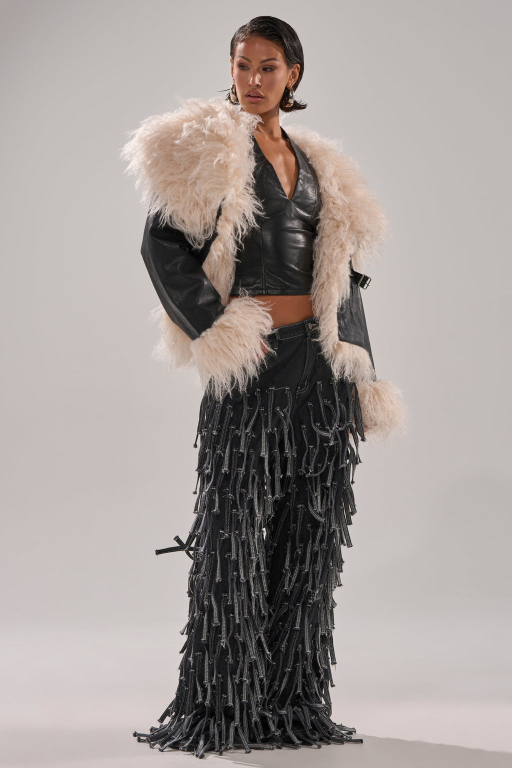 ROSIE FUR TRIM MOTO