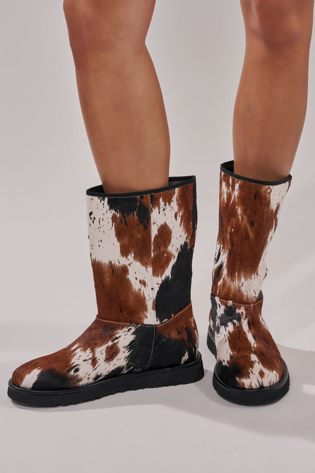 AZALEA WANG MARLEIGH COW FLAT BOOTIE