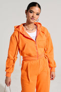 ORANGE CROP ZIP UP SWEATSHIRT
