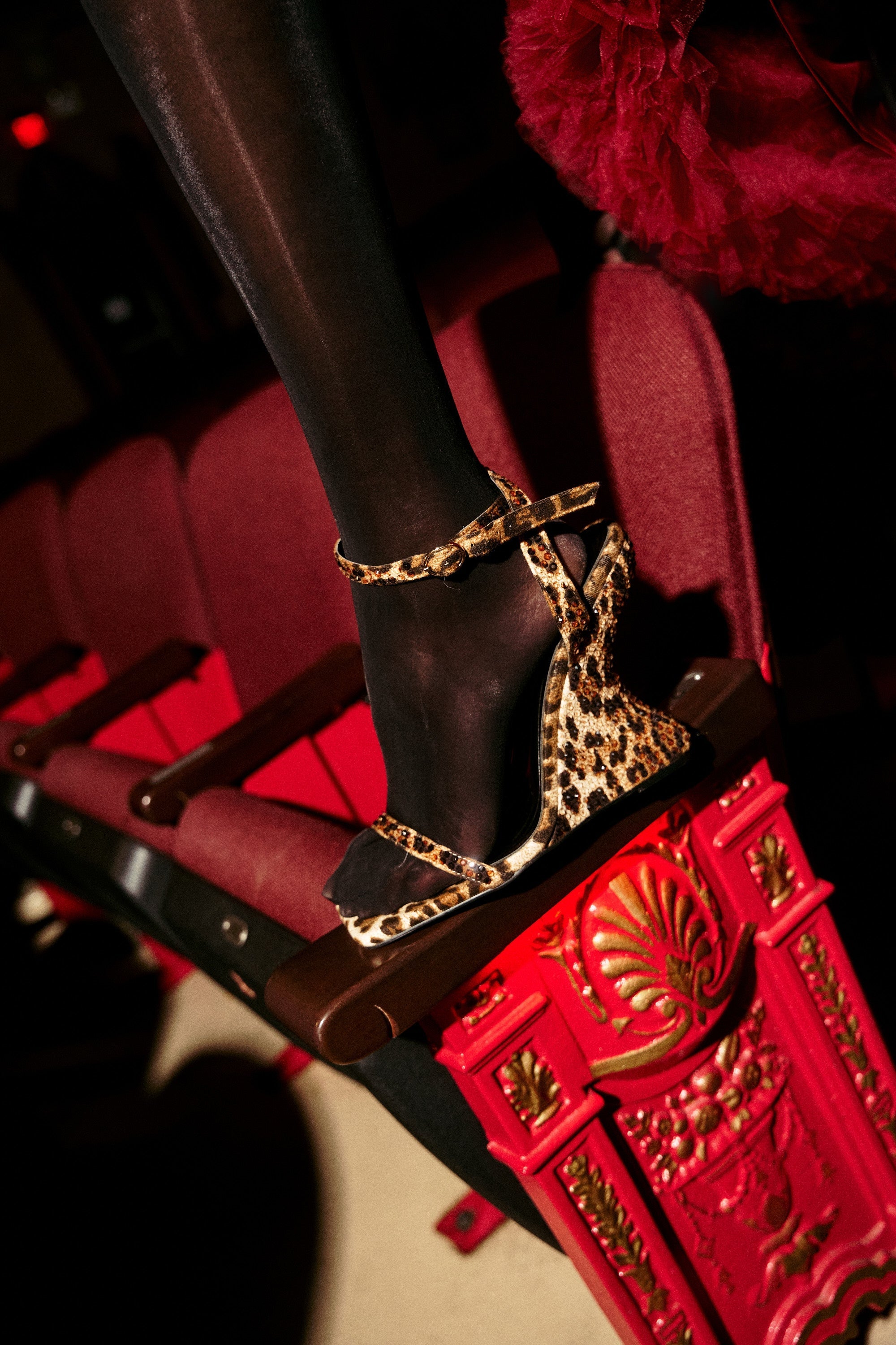 AZALEA WANG PANTHERESS LEOPARD WEDGE SANDAL