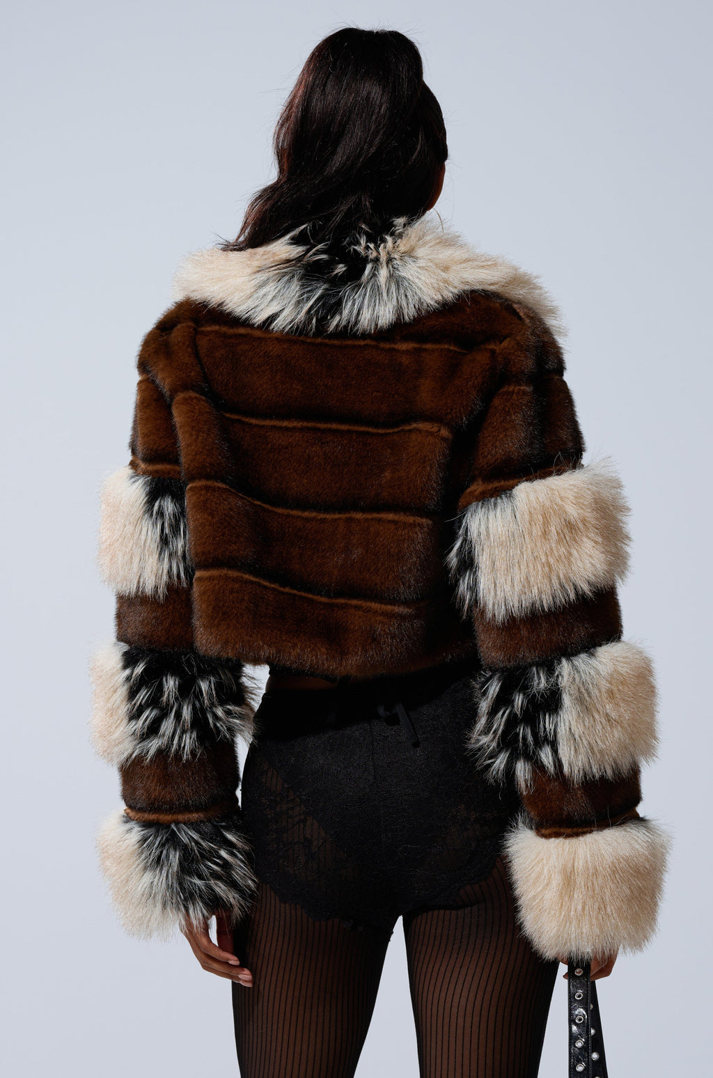 PORTIA CROPPED FAUX FUR JACKET