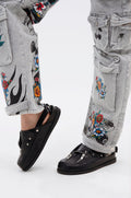 AZALEA WANG RESTER BLACK HARDWARE EMBELLISHED MULE